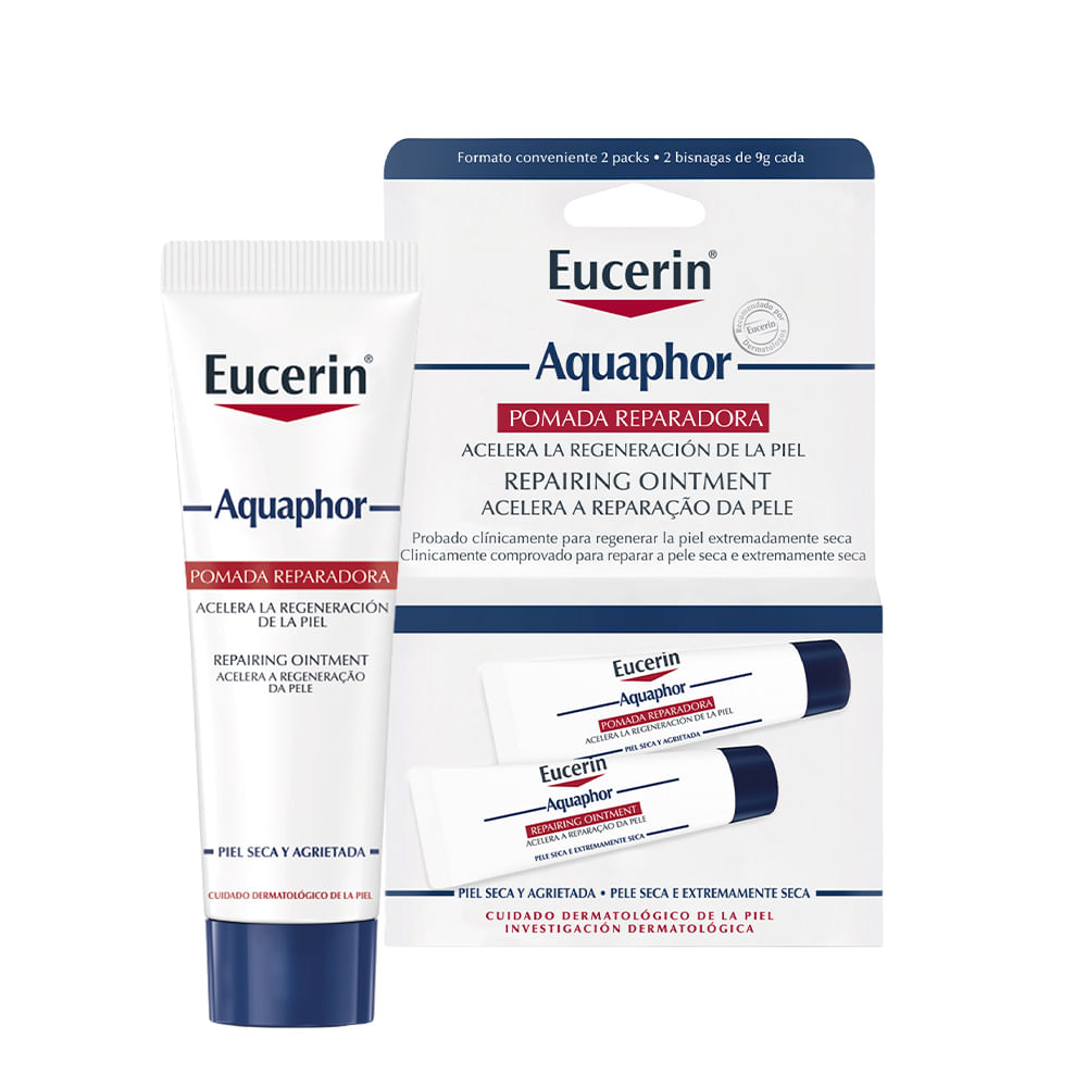 Pomada Reparadora Eucerin Aquaphor x 10 ml x 2 un