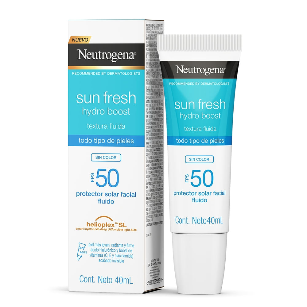 Protector Solar Facial Neutrogena Hydro Boost sin Color Fps 50+ x 40 ml