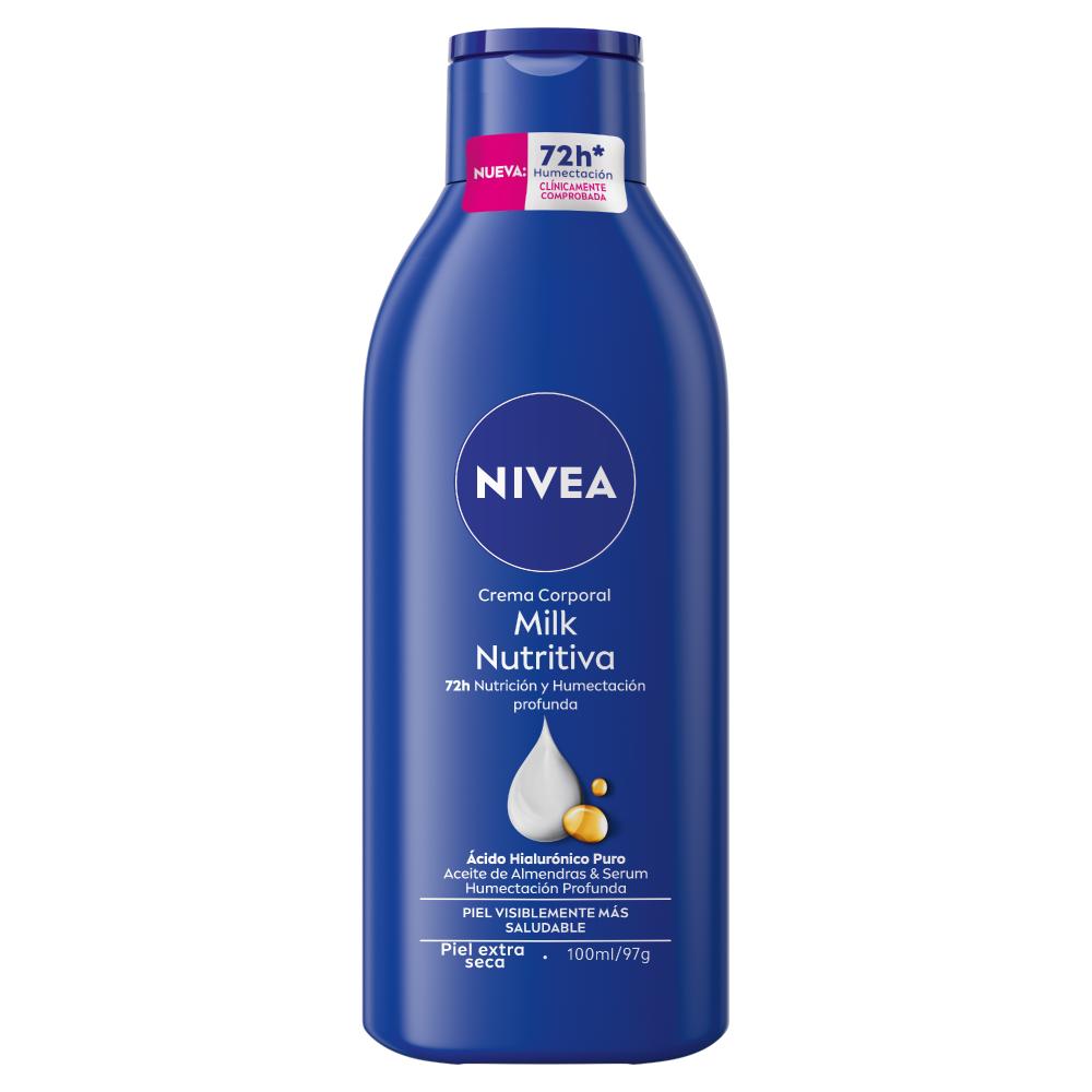 Crema Corporal Hidratante Nivea Milk Nutritiva para Piel Extra Seca x 100 ml